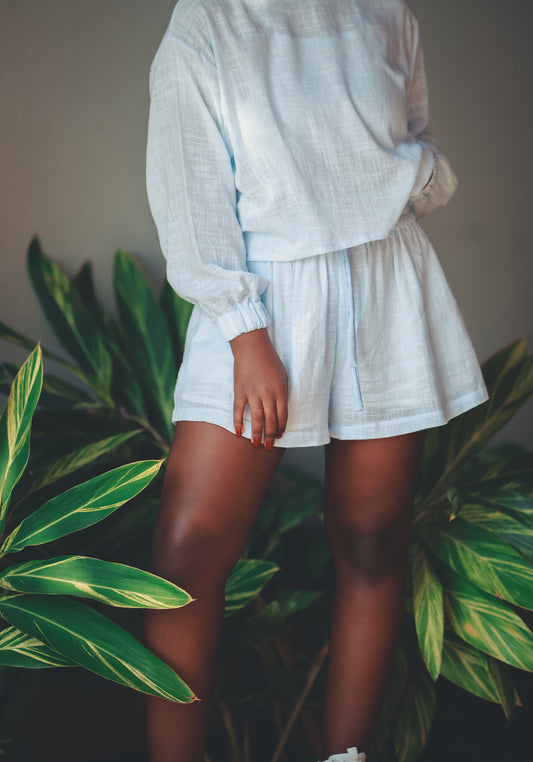 hoodie crop top de linho